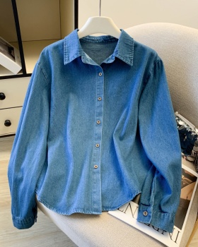 Simple long sleeve shirt loose all-match tops for women