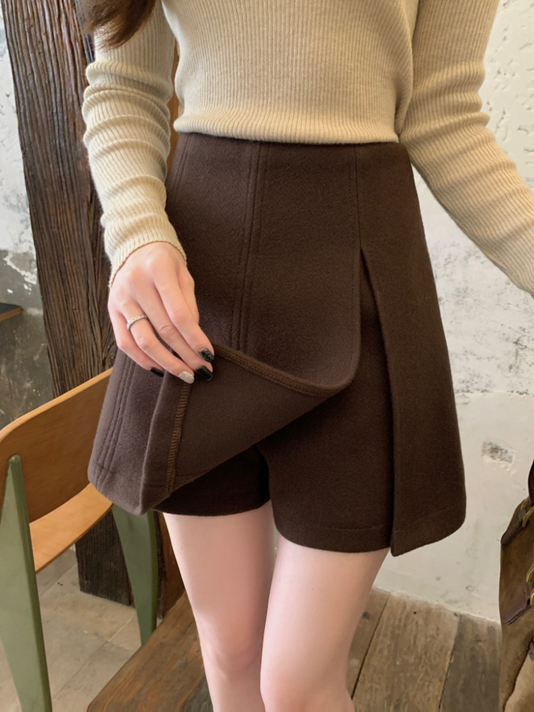 Split package hip short skirt A-line culottes for women