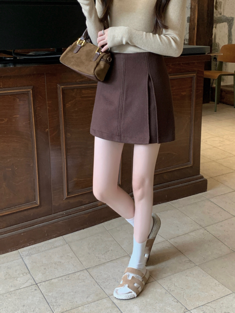 Split package hip short skirt A-line culottes for women