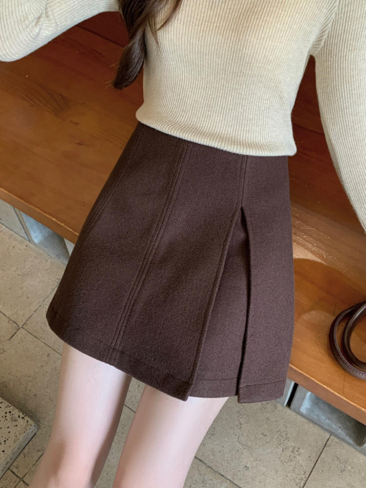 Split package hip short skirt A-line culottes for women