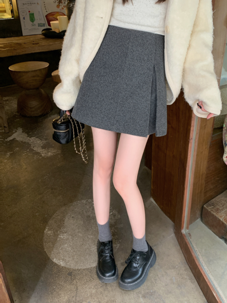 Split package hip short skirt A-line culottes for women