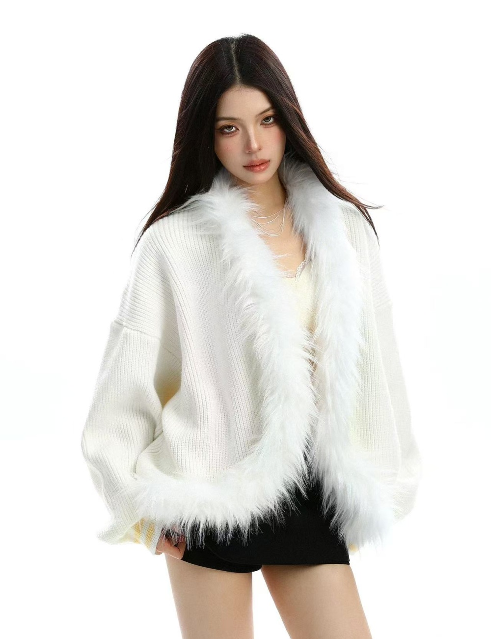 Plush knitted thick coat lazy thick sweater