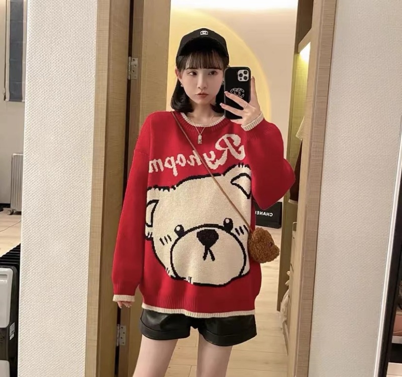 Fashion Cover belly lovely show young slim cartoon sweater