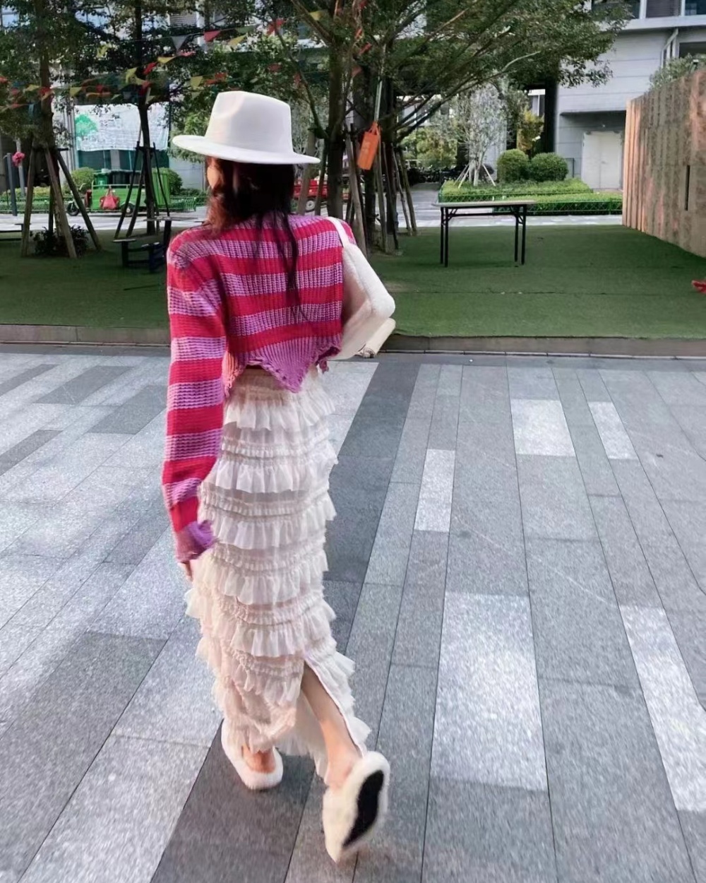 Stripe long sleeve fashion Korean style sweater for women