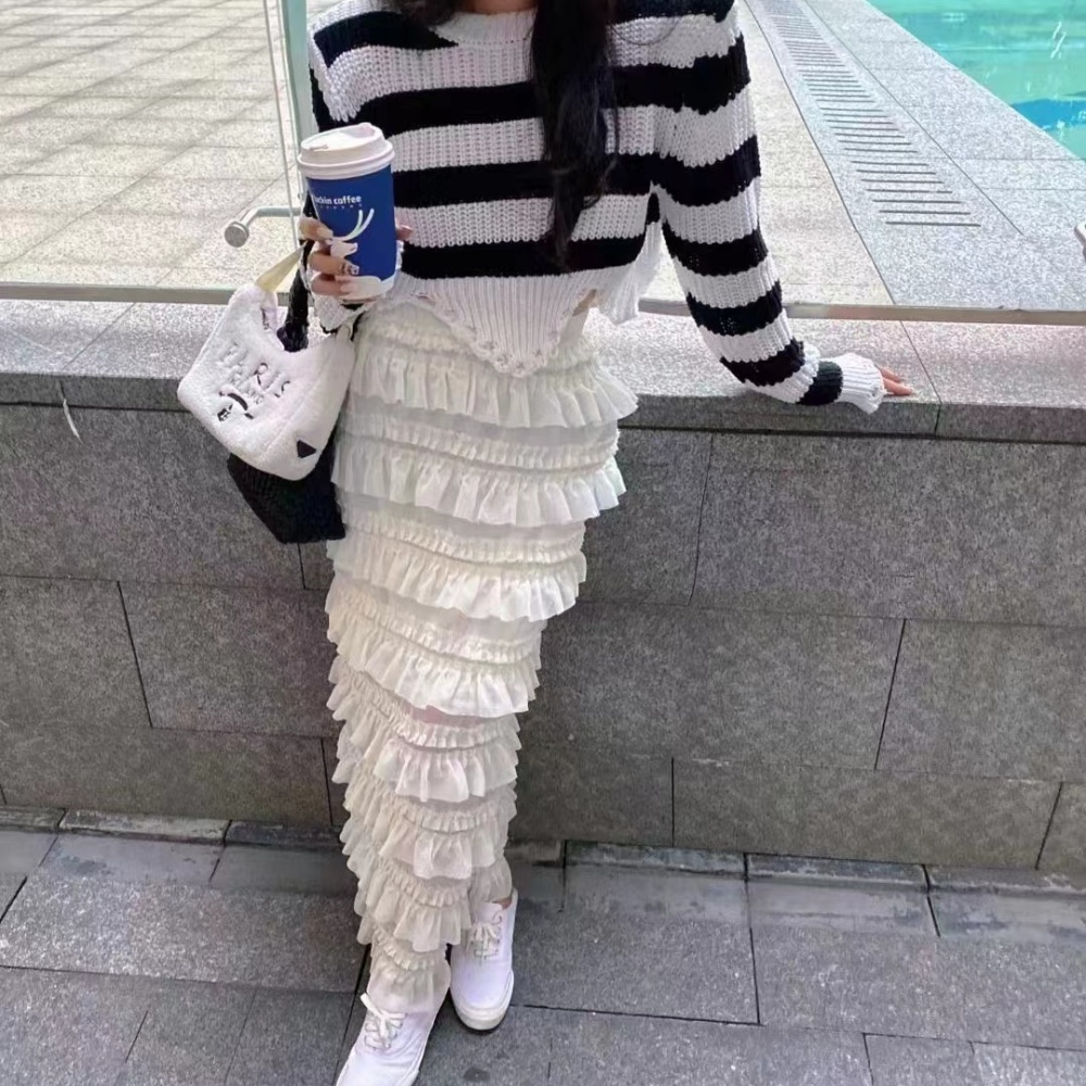 Stripe long sleeve fashion Korean style sweater for women