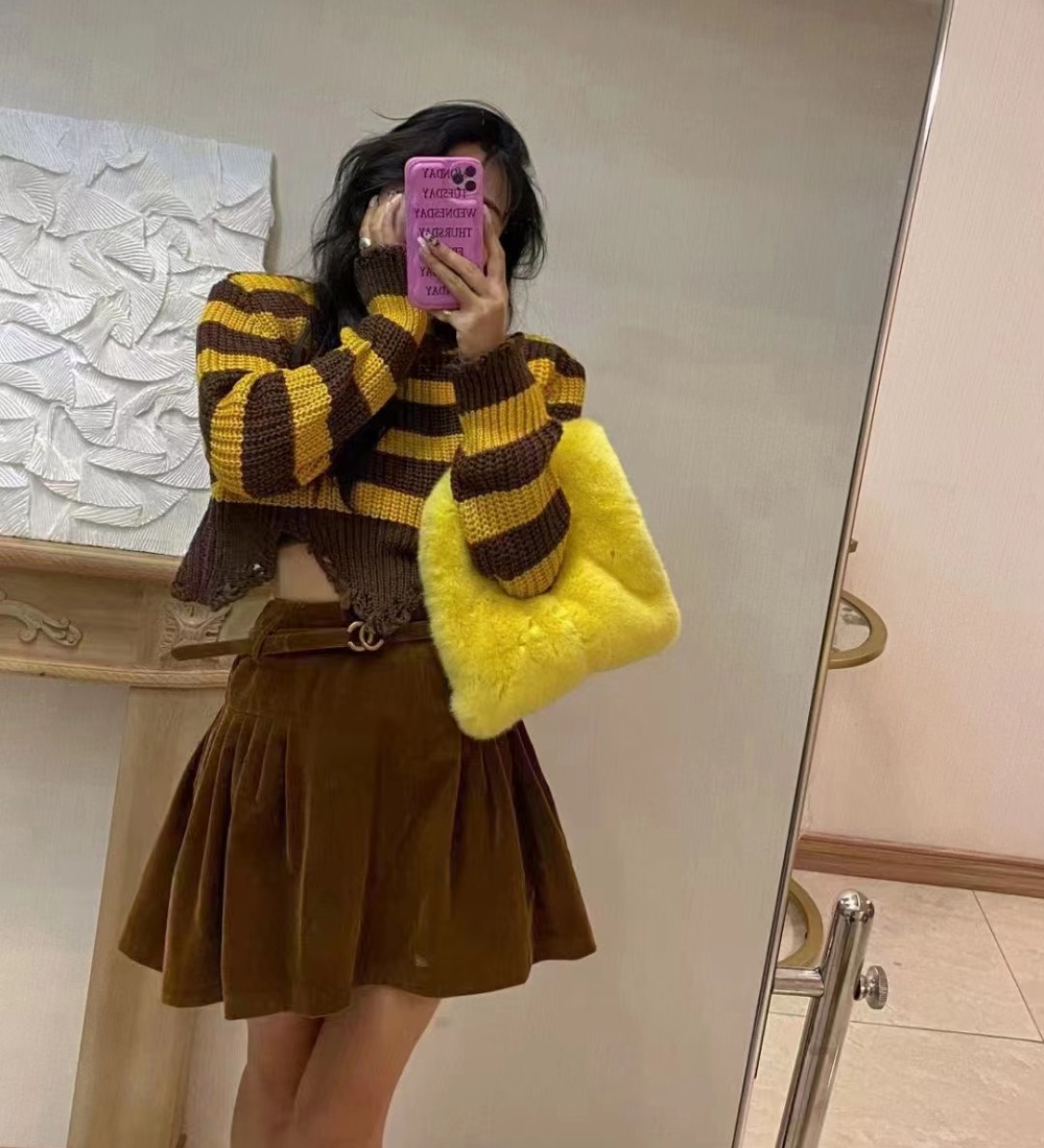 Stripe long sleeve fashion Korean style sweater for women