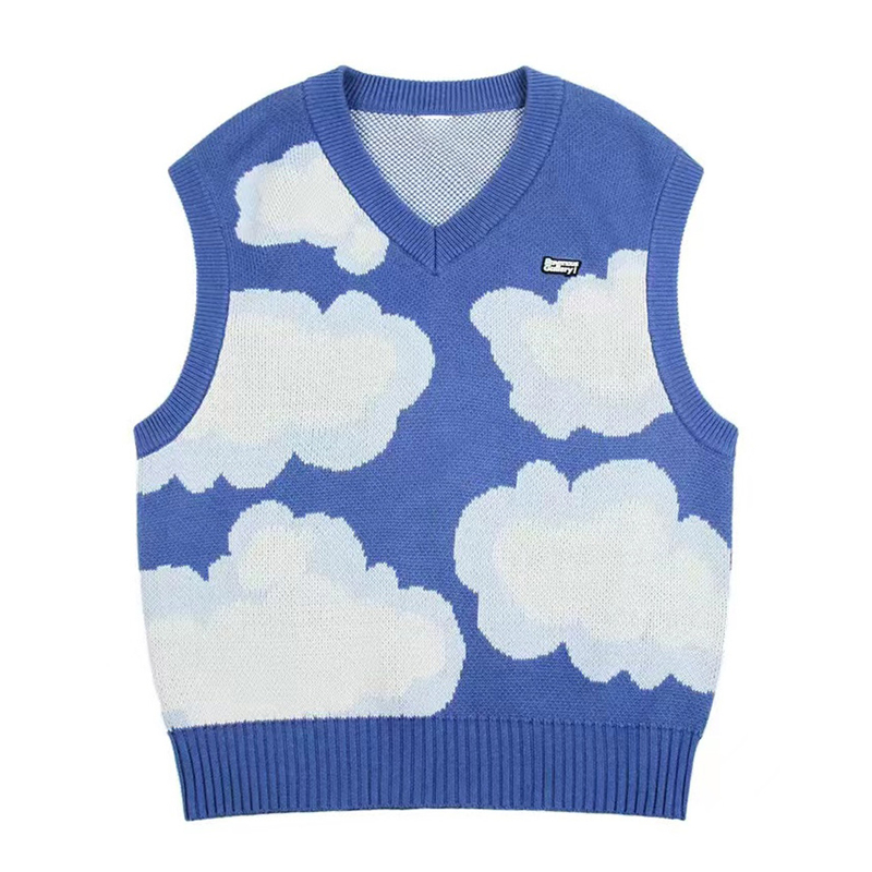 Knitted woolen yarn waistcoat loose couples vest