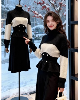 Pinched waist tops long sleeve sweater for women