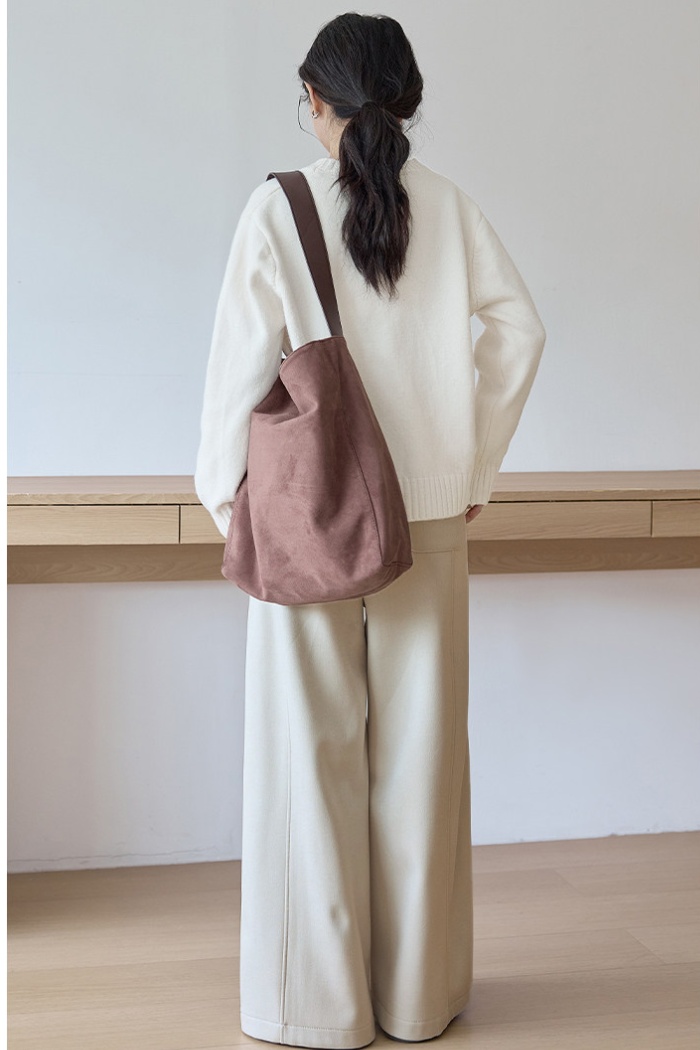 Round neck breasted pullover tops unique all-match sweater