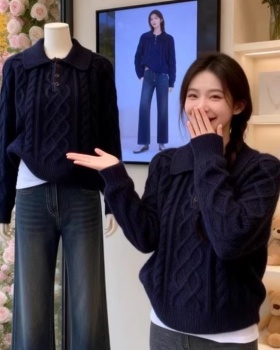 Korean style knitted tops autumn and winter lazy sweater