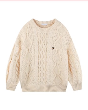 Knitted thick red sweater pullover loose waistcoat