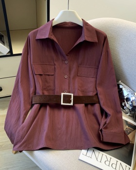 Simple Casual all-match tops spring long sleeve shirt