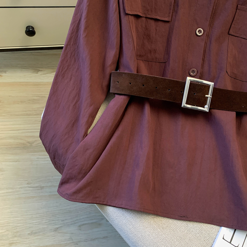 Simple Casual all-match tops spring long sleeve shirt