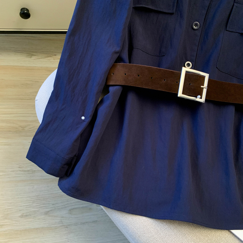 Simple Casual all-match tops spring long sleeve shirt