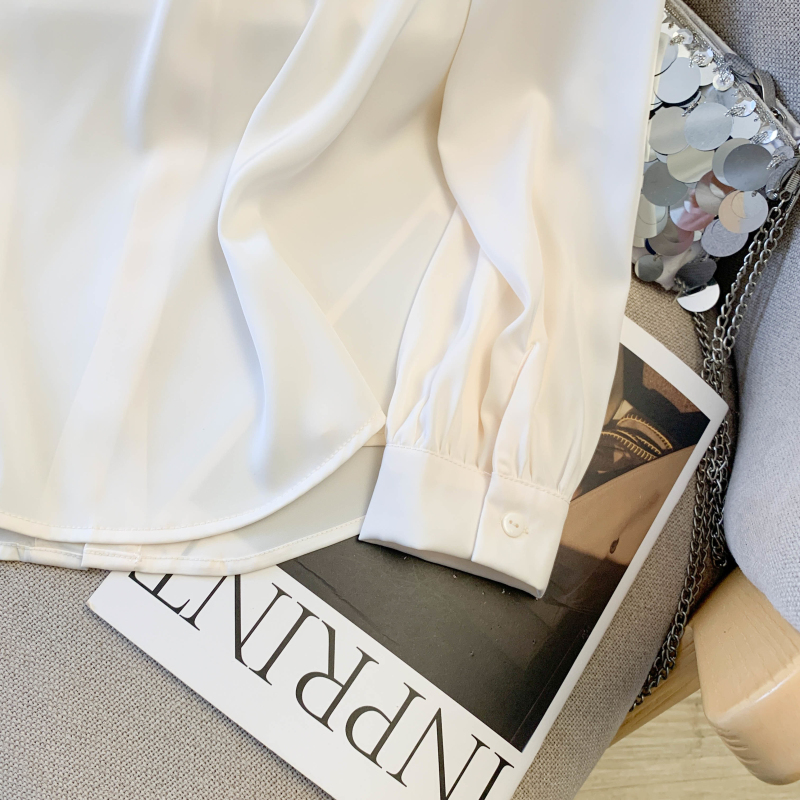 Long sleeve simple shirt temperament tops for women