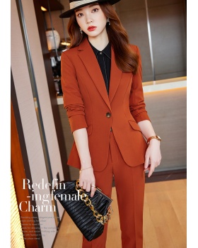 Red coat business suit a set for women