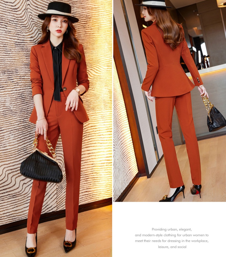 Red coat business suit a set for women