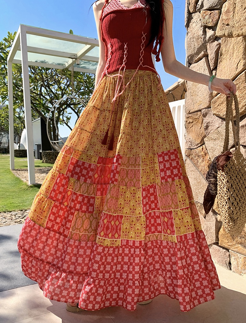 Jacquard knitted wide leg pants bandage mixed colors vest 2pcs set