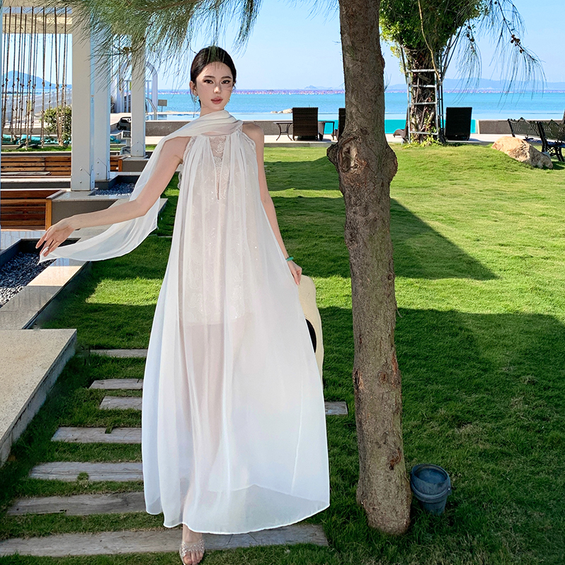 Lace long dress banquet formal dress for women