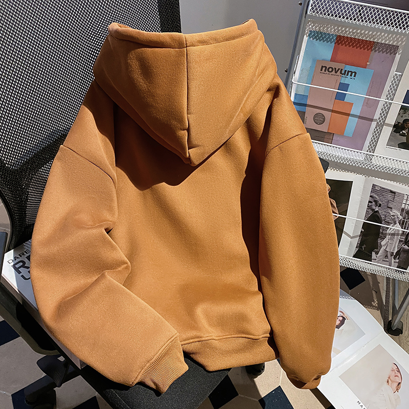 Autumn and winter hooded hoodie pure cotton tops for women