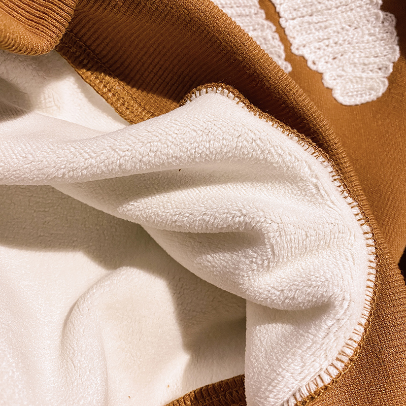 Autumn and winter hooded hoodie pure cotton tops for women