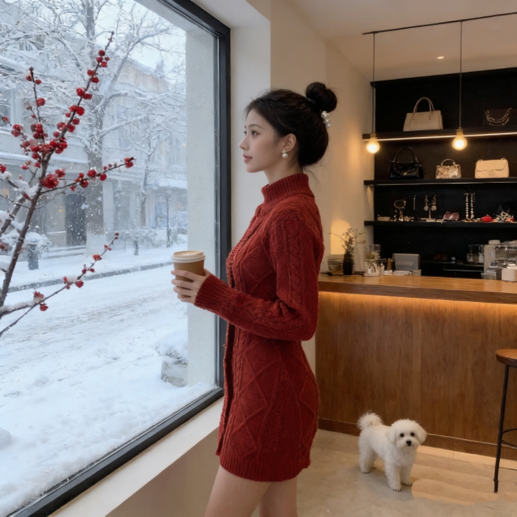 Bottoming temperament dress autumn and winter slim sweater