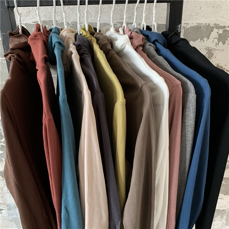 Heap collar all-match bottoming shirt simple T-shirt