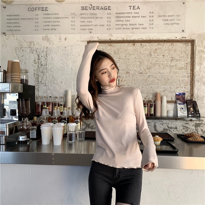 Heap collar all-match bottoming shirt simple T-shirt