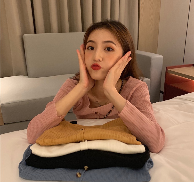 All-match clavicle tops long sleeve bottoming shirt