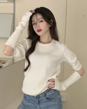 Removable sleeve long sleeve sweater niche tops for women