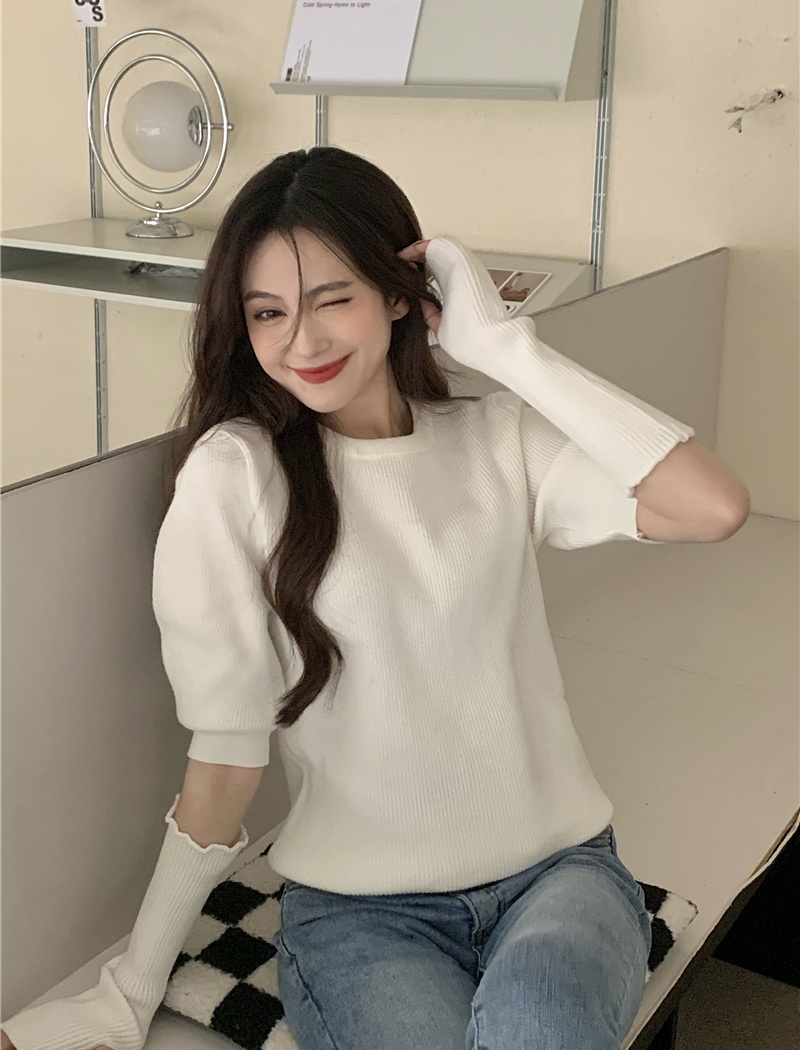 Removable sleeve long sleeve sweater niche tops for women
