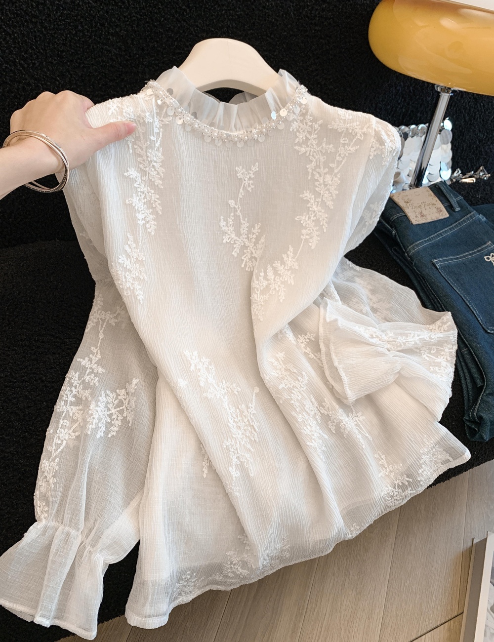 Lace tops refinement bottoming shirt for women