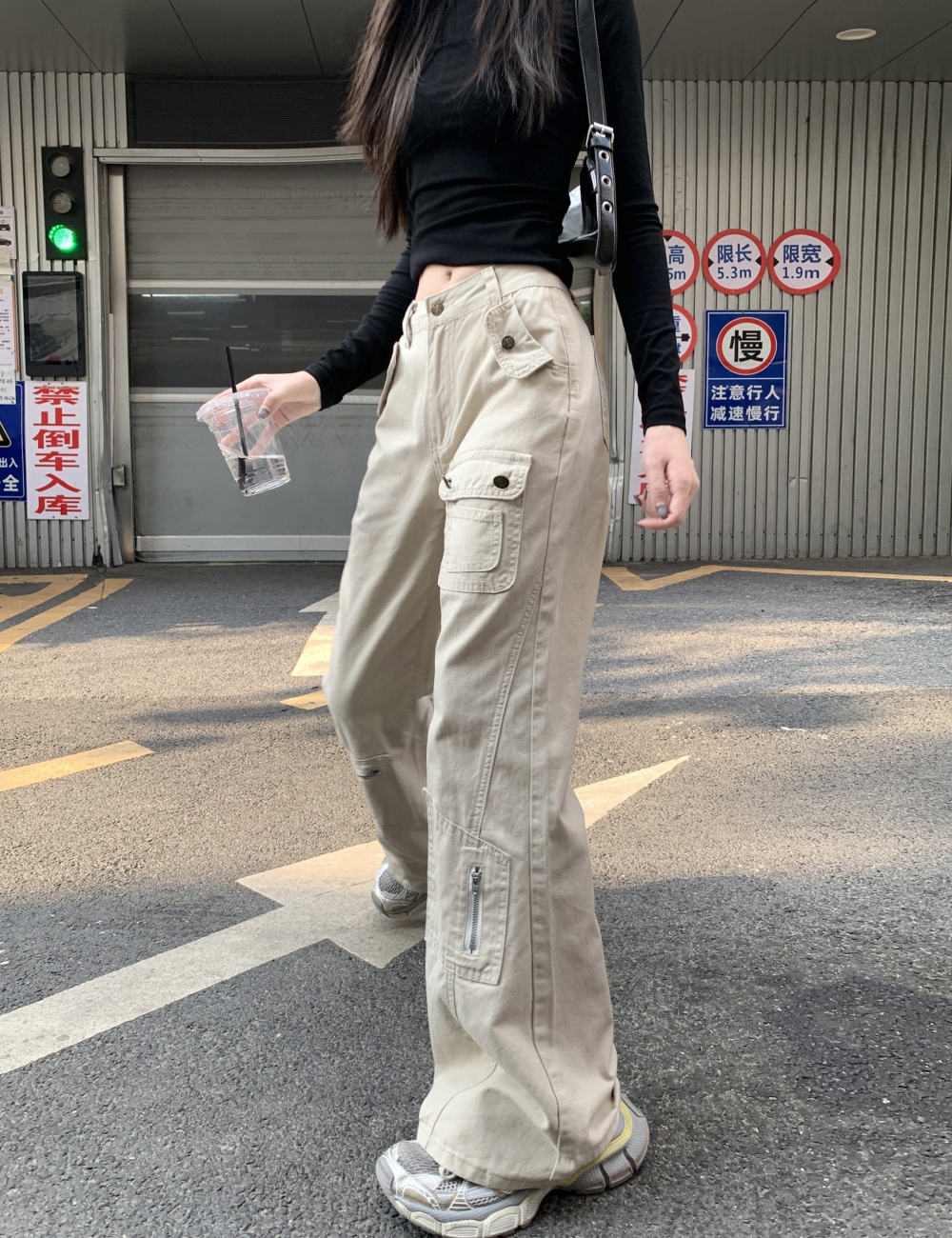 Many pocket micro speaker jeans mopping work pants