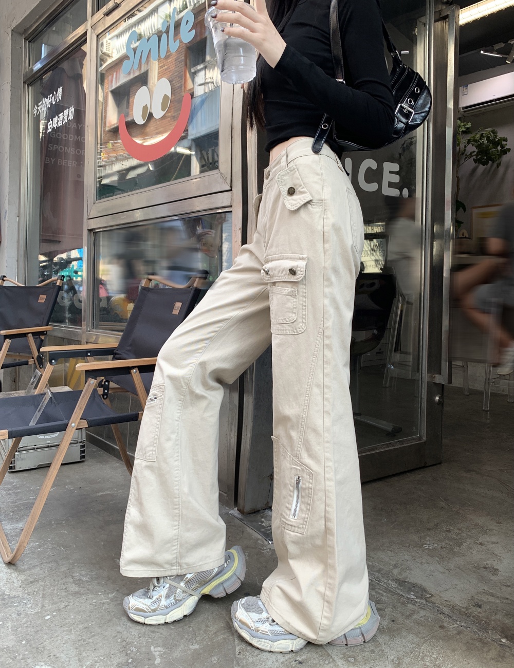 Many pocket micro speaker jeans mopping work pants