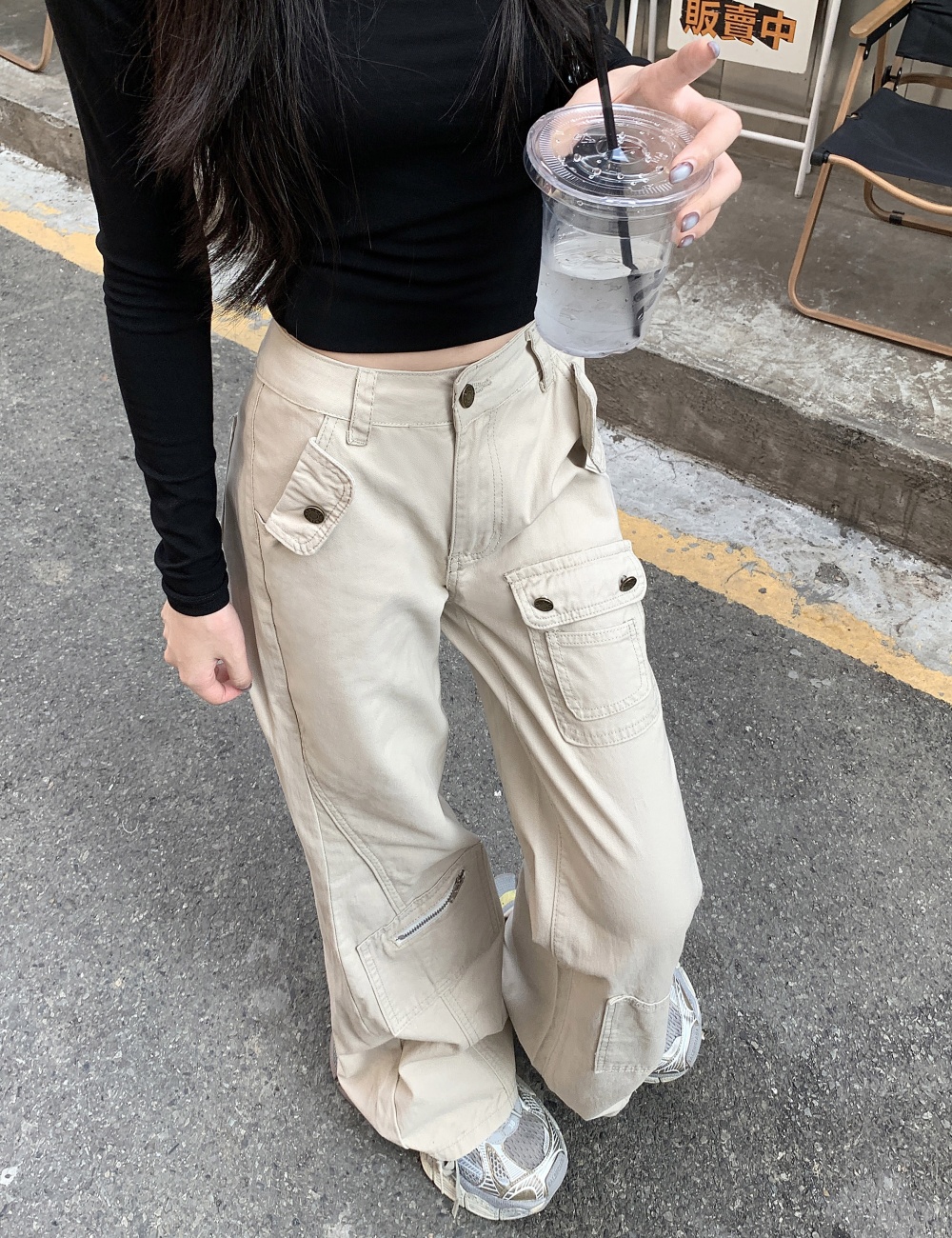 Many pocket micro speaker jeans mopping work pants