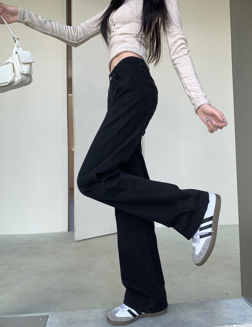 Elasticity autumn jeans slim all-match long pants