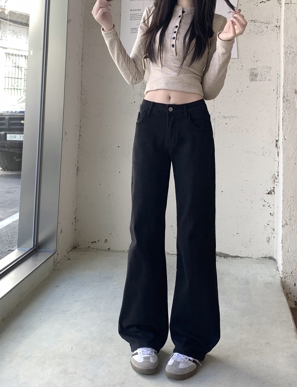 Elasticity autumn jeans slim all-match long pants