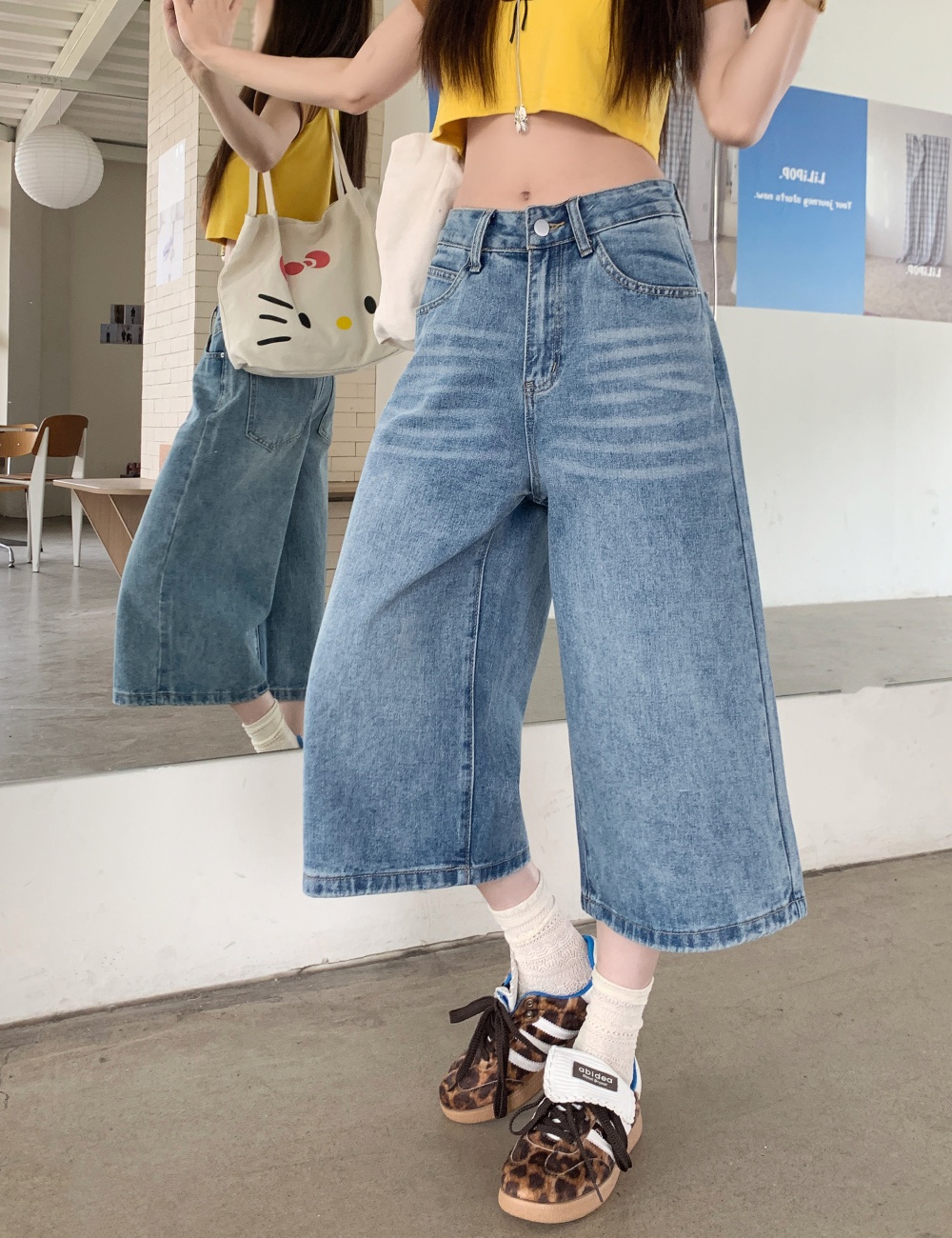 Loose five pants all-match short jeans for women