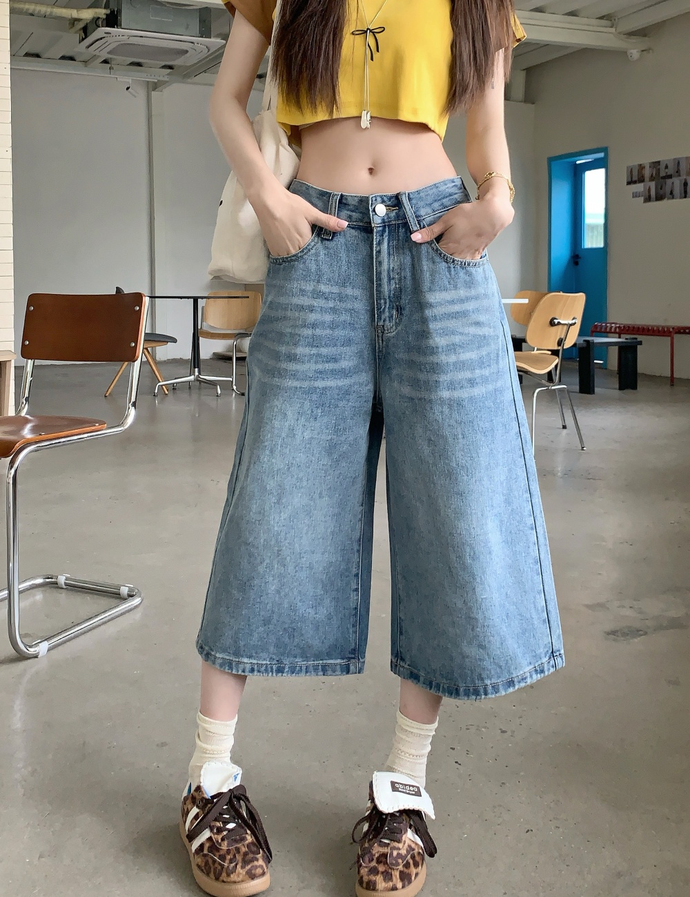 Loose five pants all-match short jeans for women