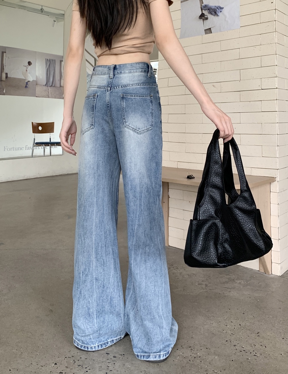 Micro speaker autumn high waist jeans for women