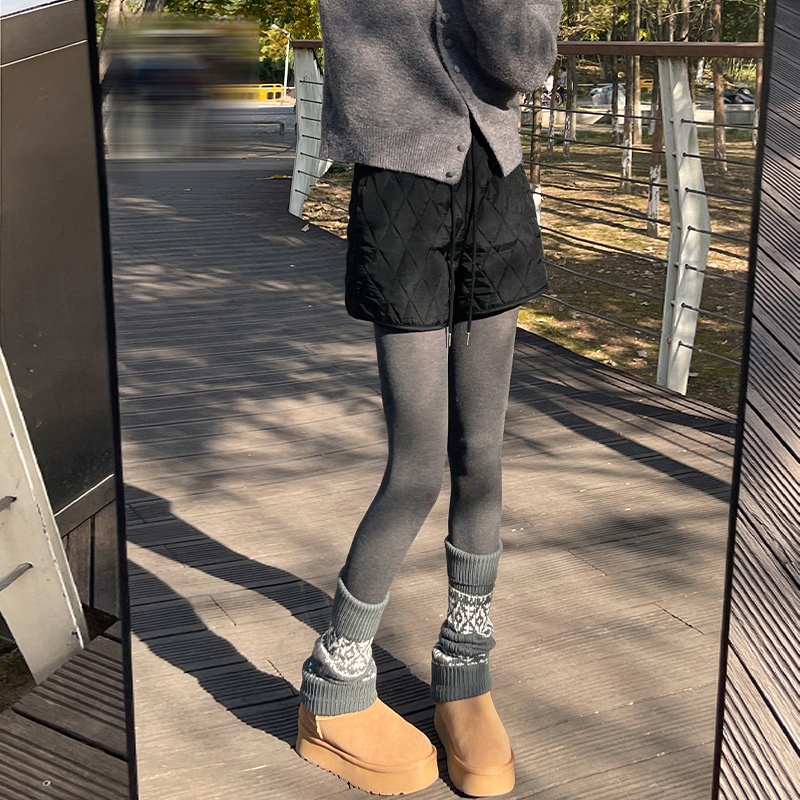 Winter clip cotton boots pants wide leg shorts for women