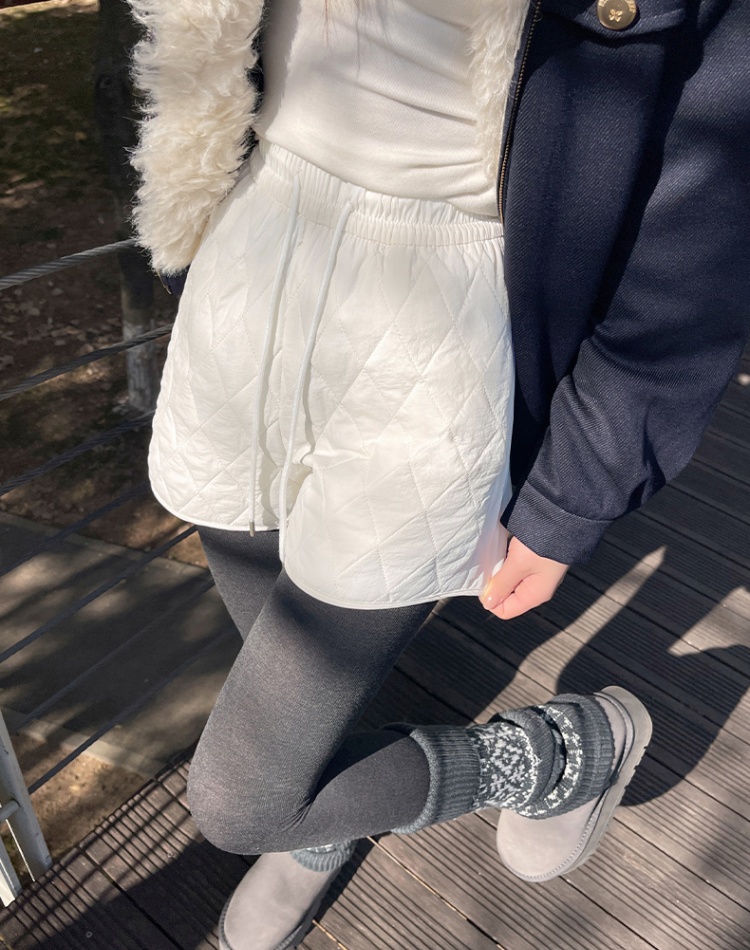 Winter clip cotton boots pants wide leg shorts for women