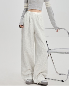 Wide leg sweatpants drape casual pants for women