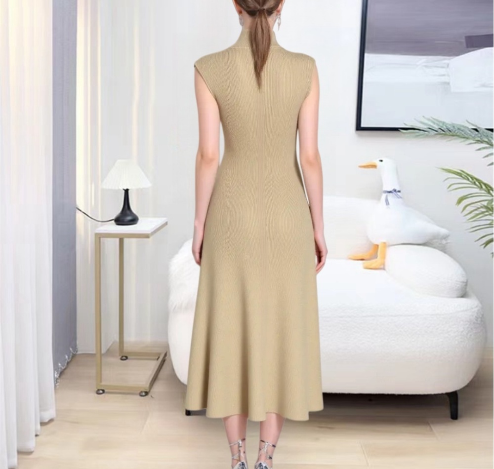 Hollow elegant high collar temperament fashion dress