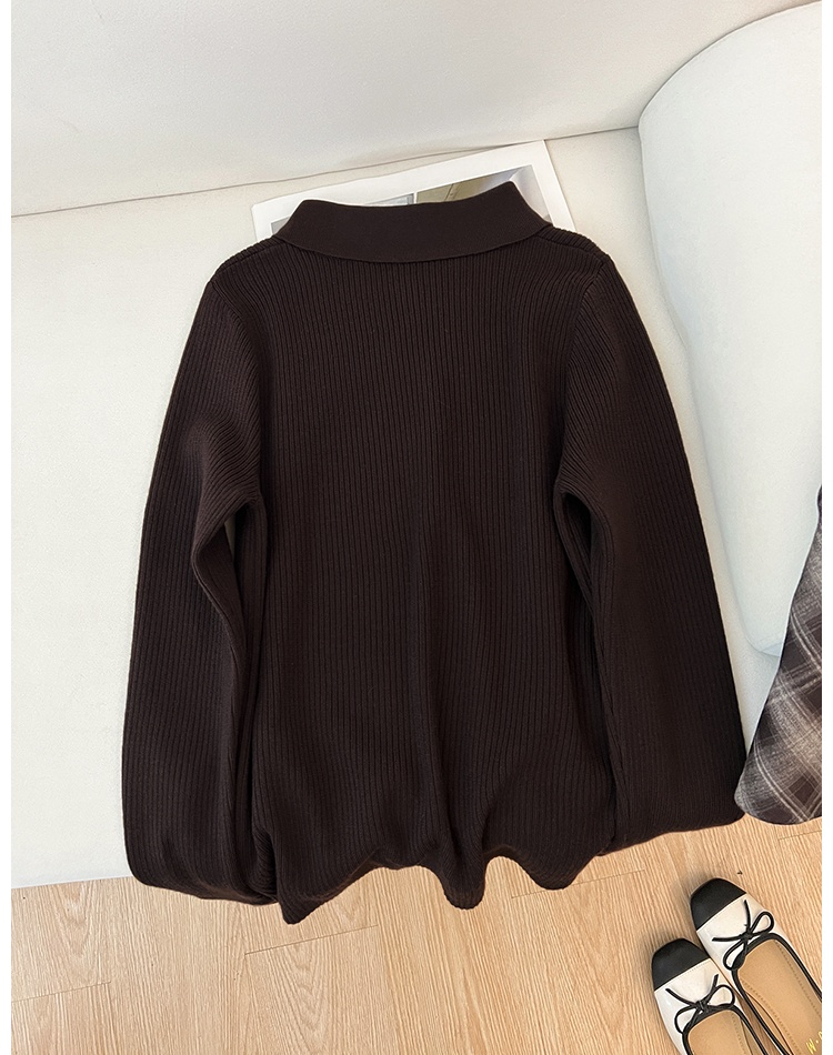 Autumn and winter inside the ride lapel sweater