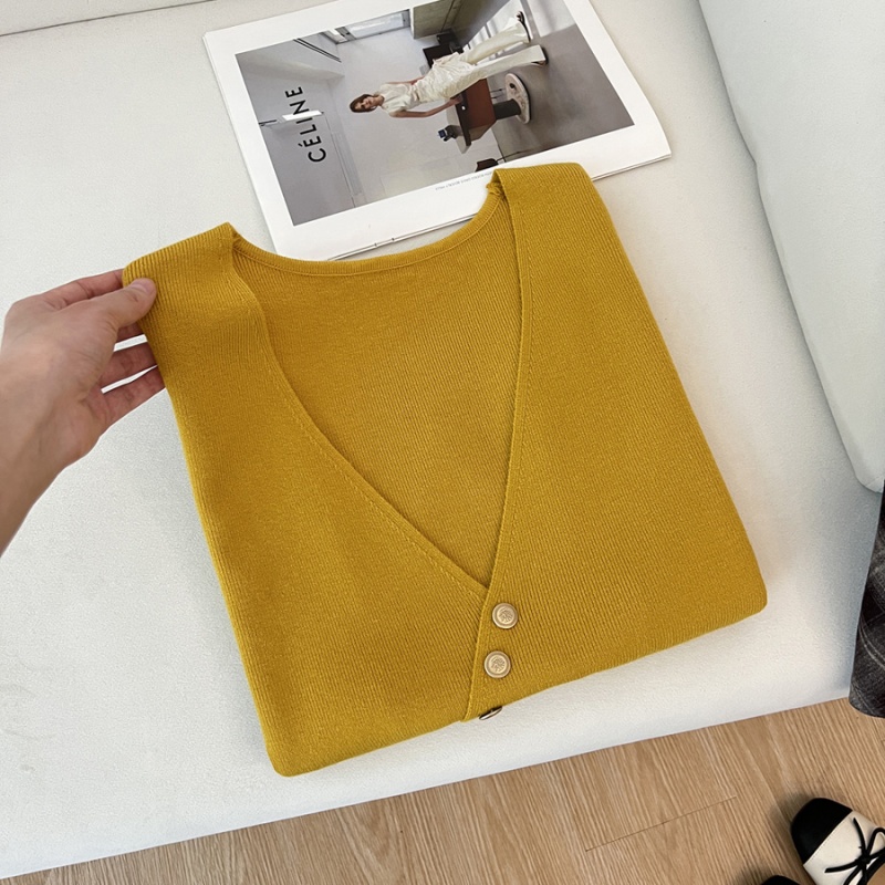 V-neck asymmetry sweater knitted autumn waistcoat