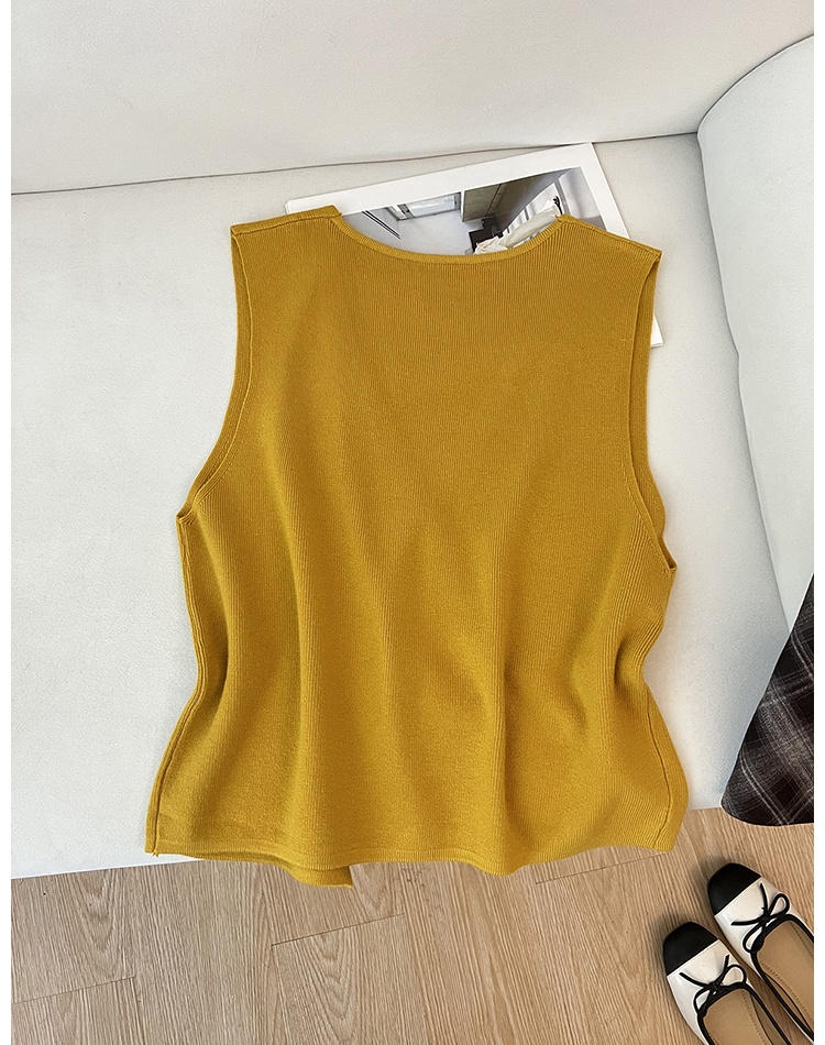 V-neck asymmetry sweater knitted autumn waistcoat