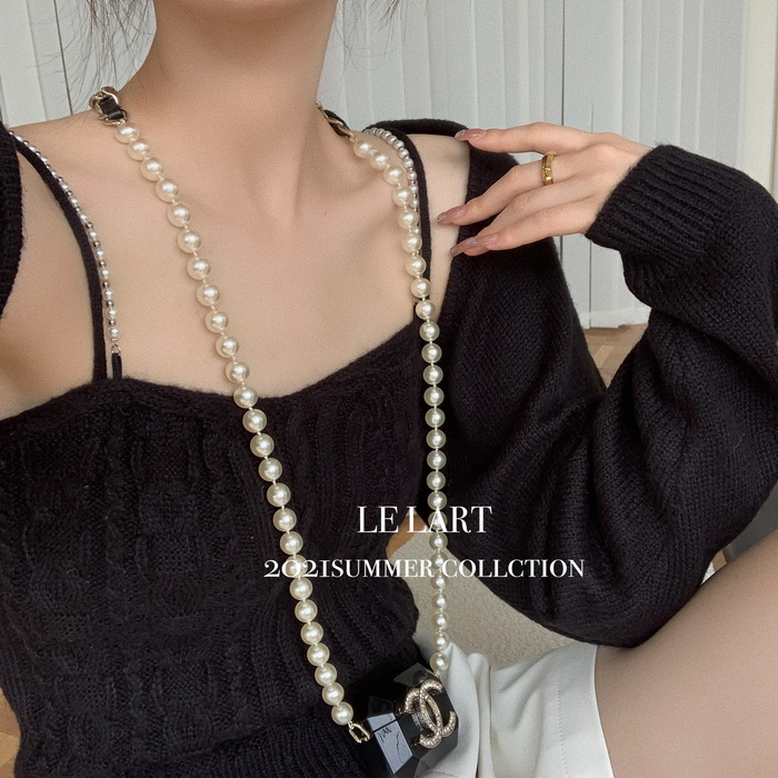 Pearl temperament niche sweater sling autumn tops 2pcs set