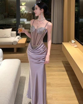 Sling winter long dress package hip dress for women