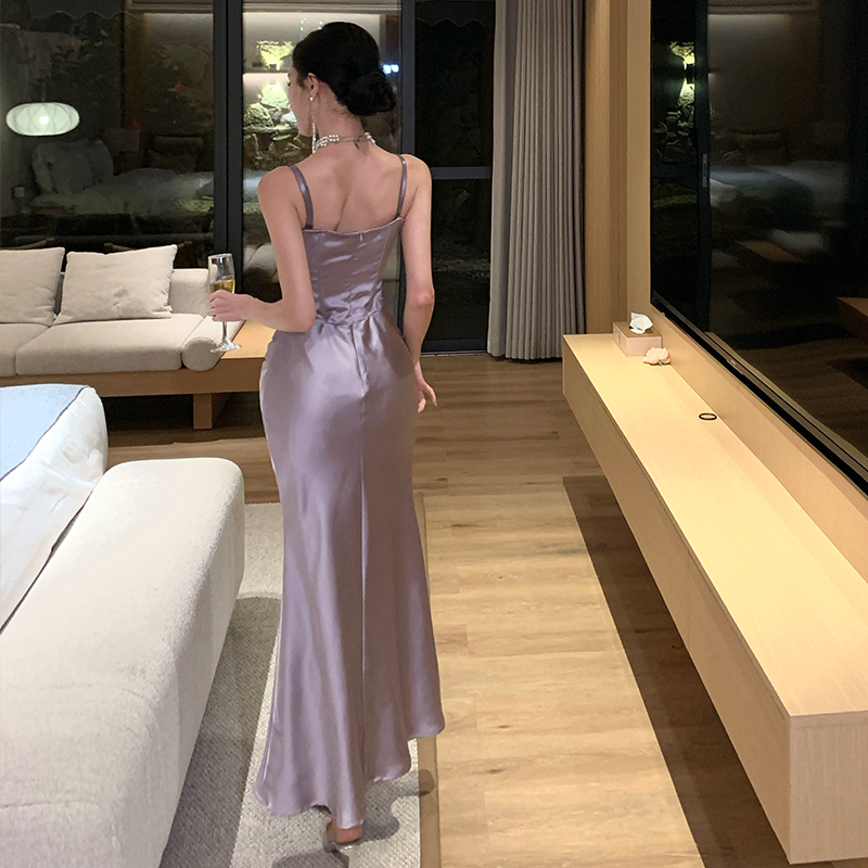 Sling winter long dress package hip dress for women